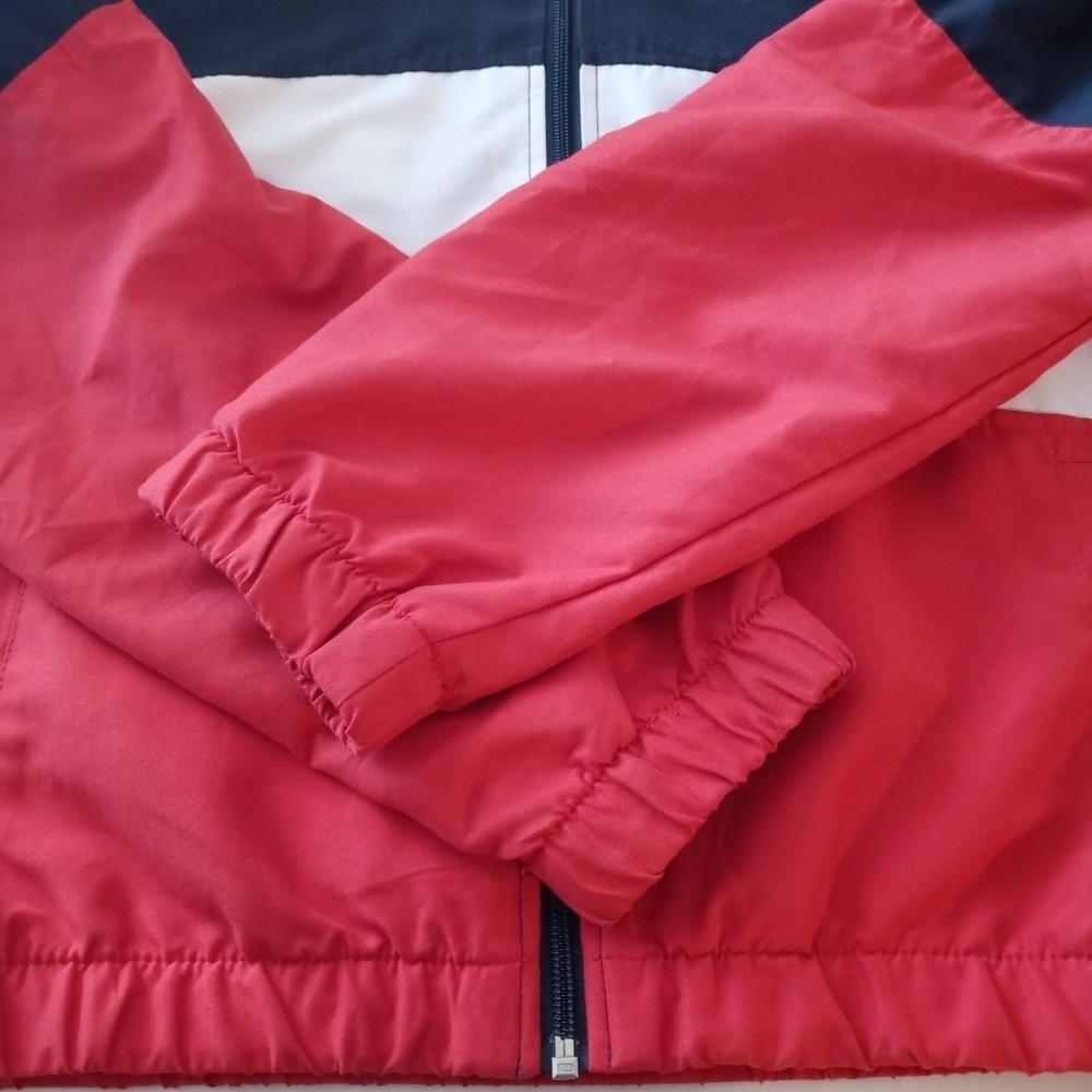 🪷 Forever 21 Red, White, Blue Windbreak Hood Jacket. - Picture 7 of 11